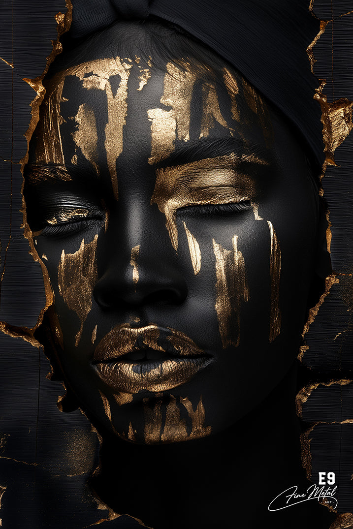Masque Doré - Plaque Aluminium Art Luxe Ultra HD