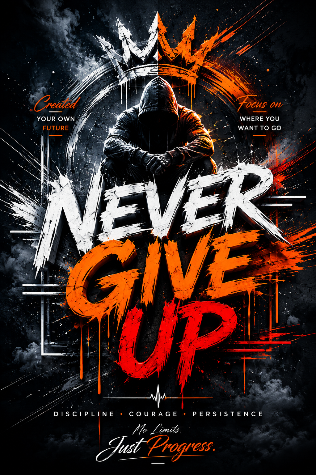 Never Give Up I - Impression sur aluminium HD | E9 Fine Metal Art