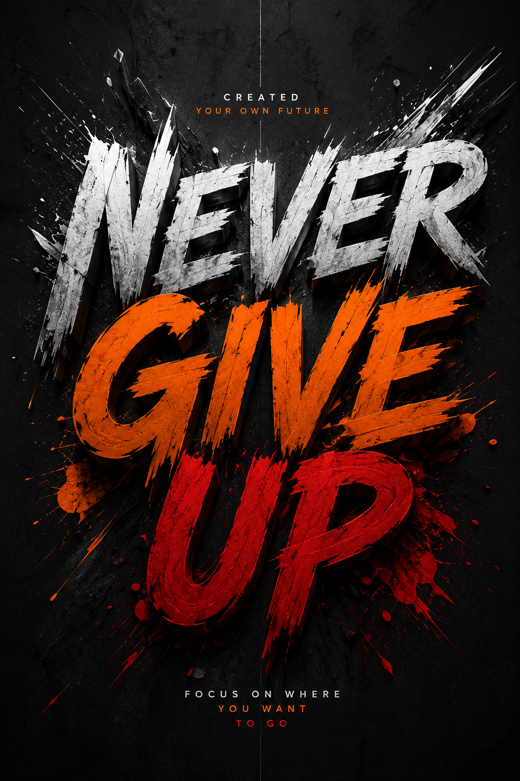 Never Give Up II - Impression sur aluminium HD | E9 Fine Metal Art