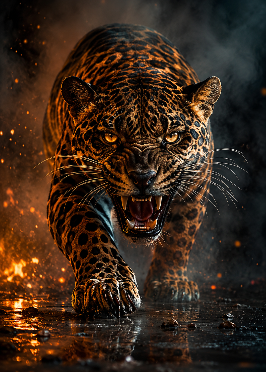 Fire Jaguar - Impression sur aluminium HD | E9 Fine Metal Art