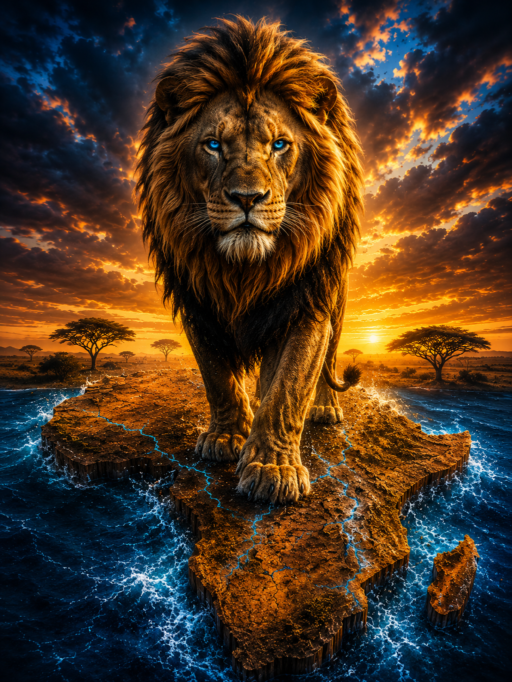 King of Africa - Impression sur aluminium HD | E9 Fine Metal Art