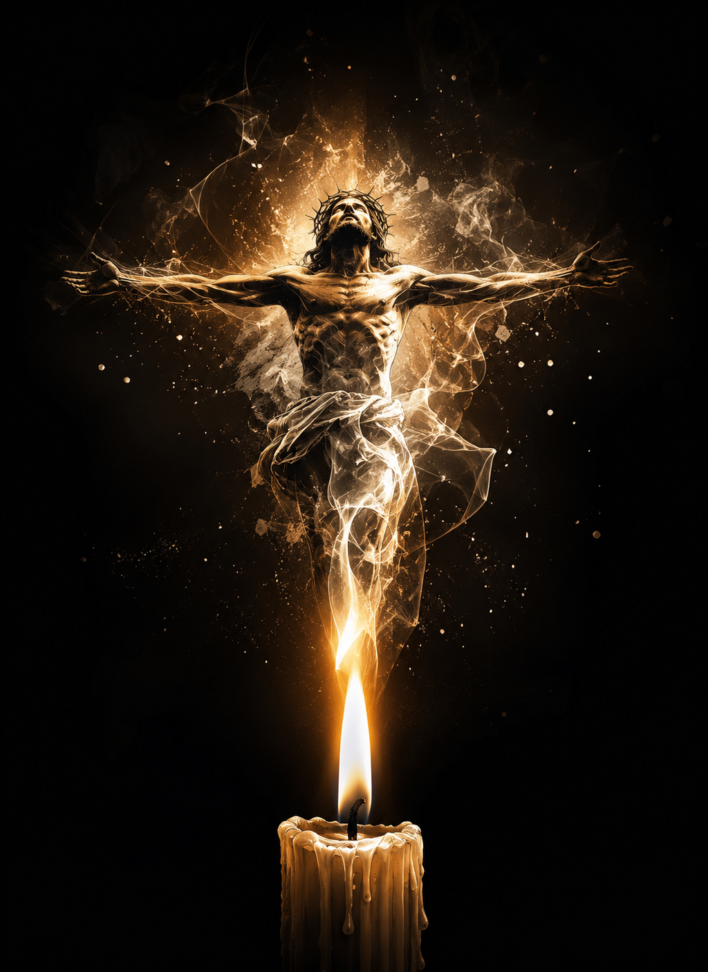 The Flame of Christ - Impression sur aluminium HD | E9 Fine Metal Art