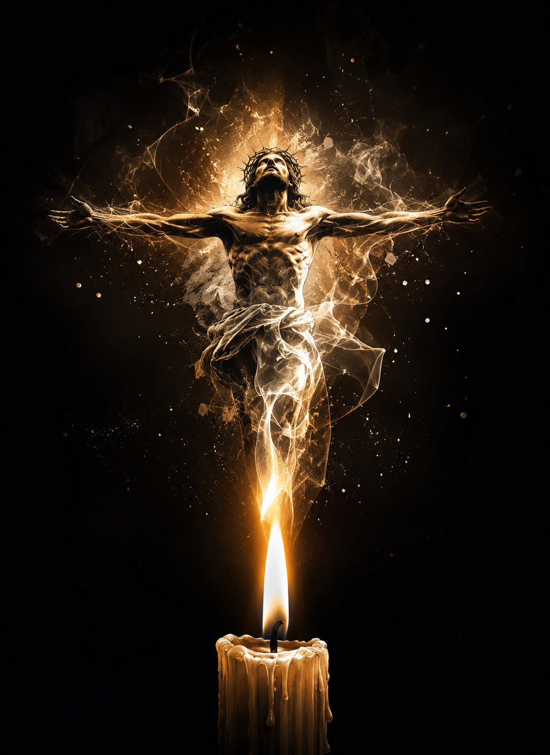 The Flame of Christ - Impression sur aluminium HD | E9 Fine Metal Art
