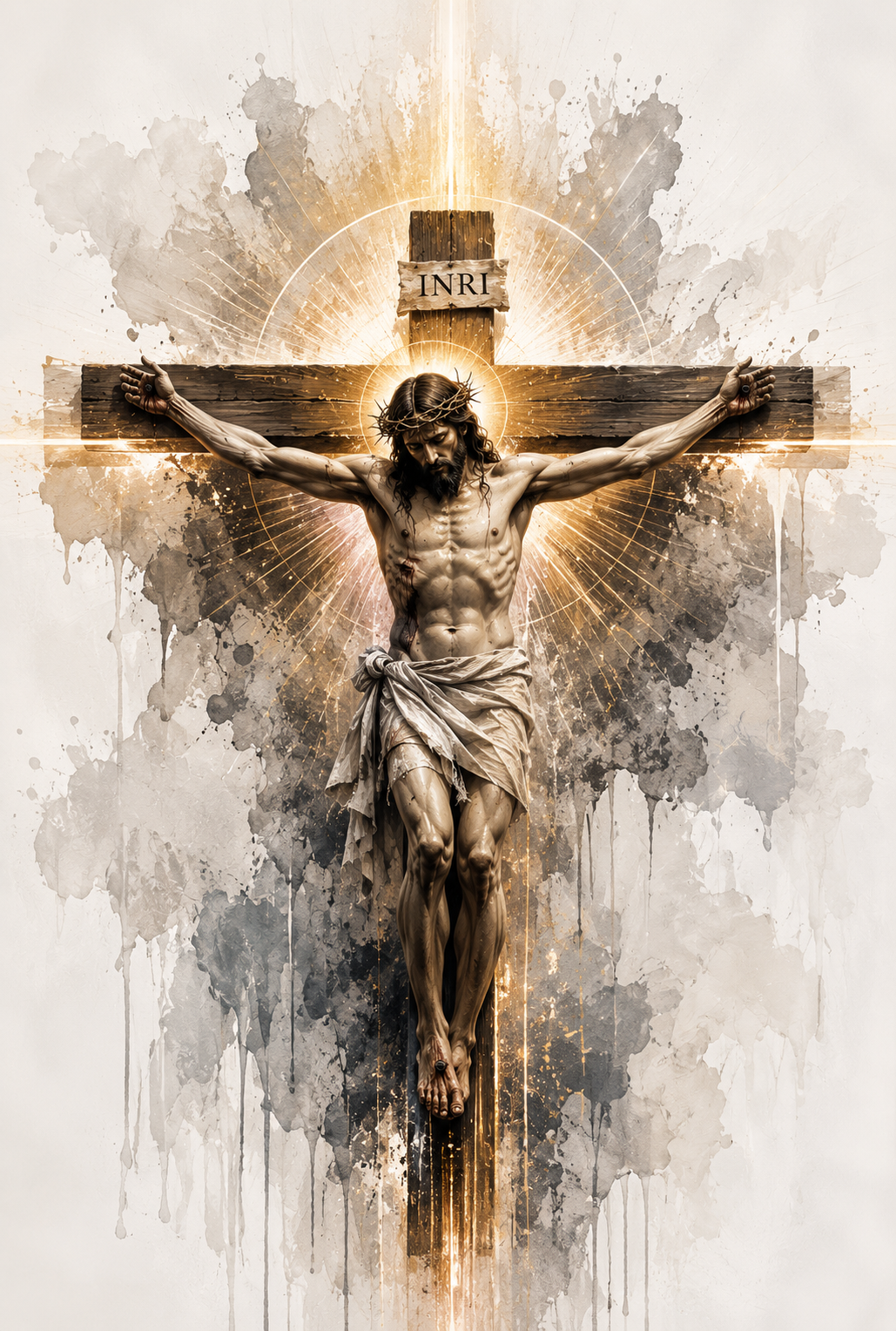 INRI - Lumière du Sacrifice - Impression sur aluminium HD | E9 Fine Metal Art