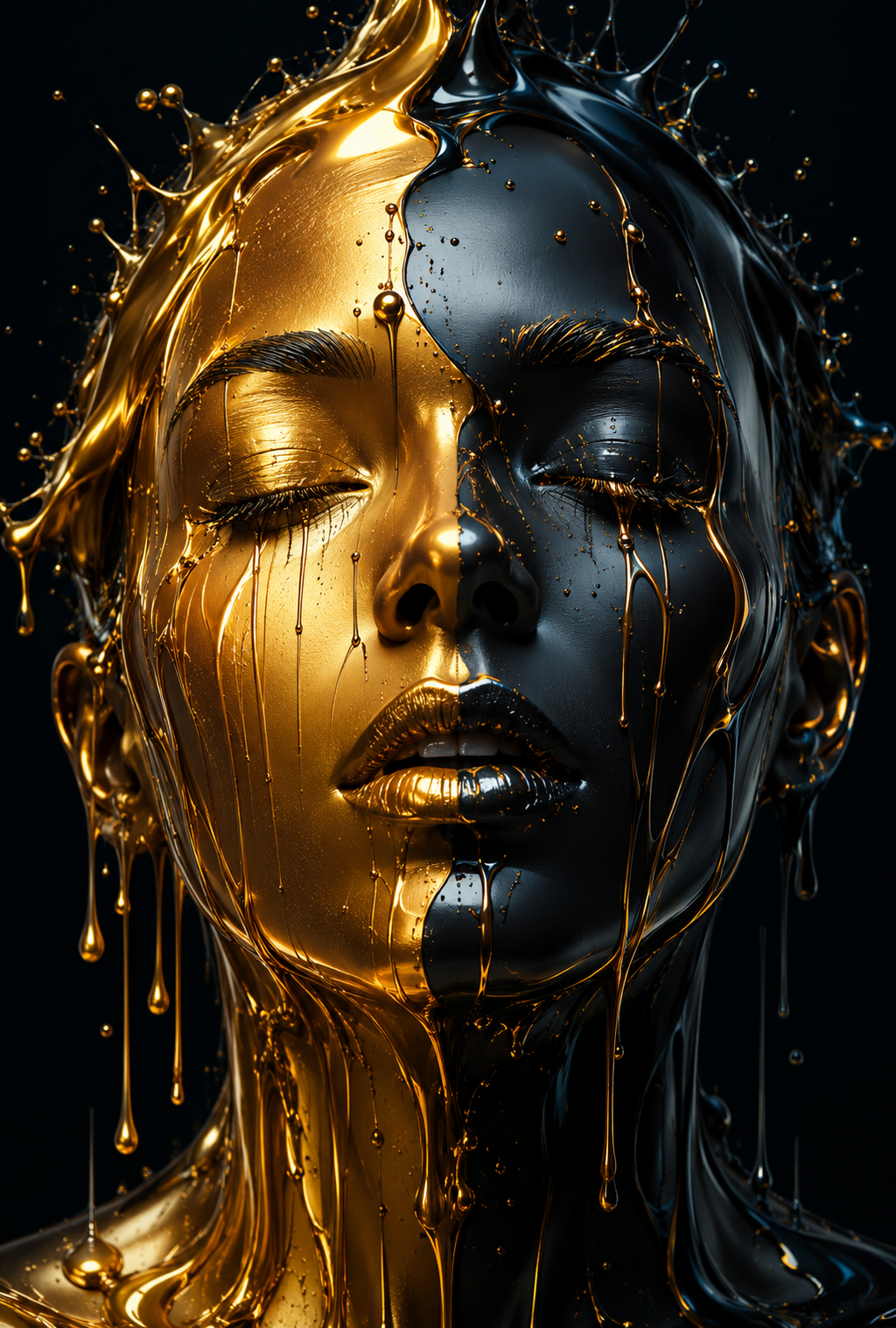 Liquid Duality - Impression sur aluminium HD | E9 Fine Metal Art