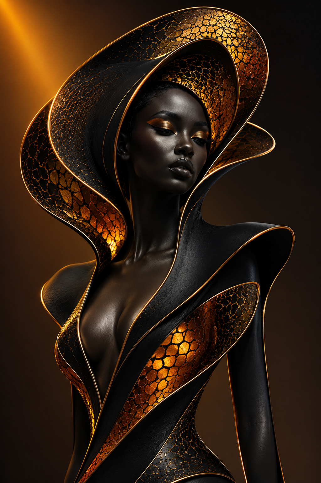 Golden Armor - Impression sur aluminium HD | E9 Fine Metal Art