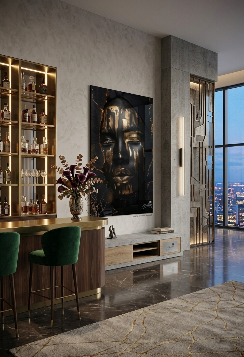 Golden Mask - Ultra HD Luxury Art Aluminum Plate