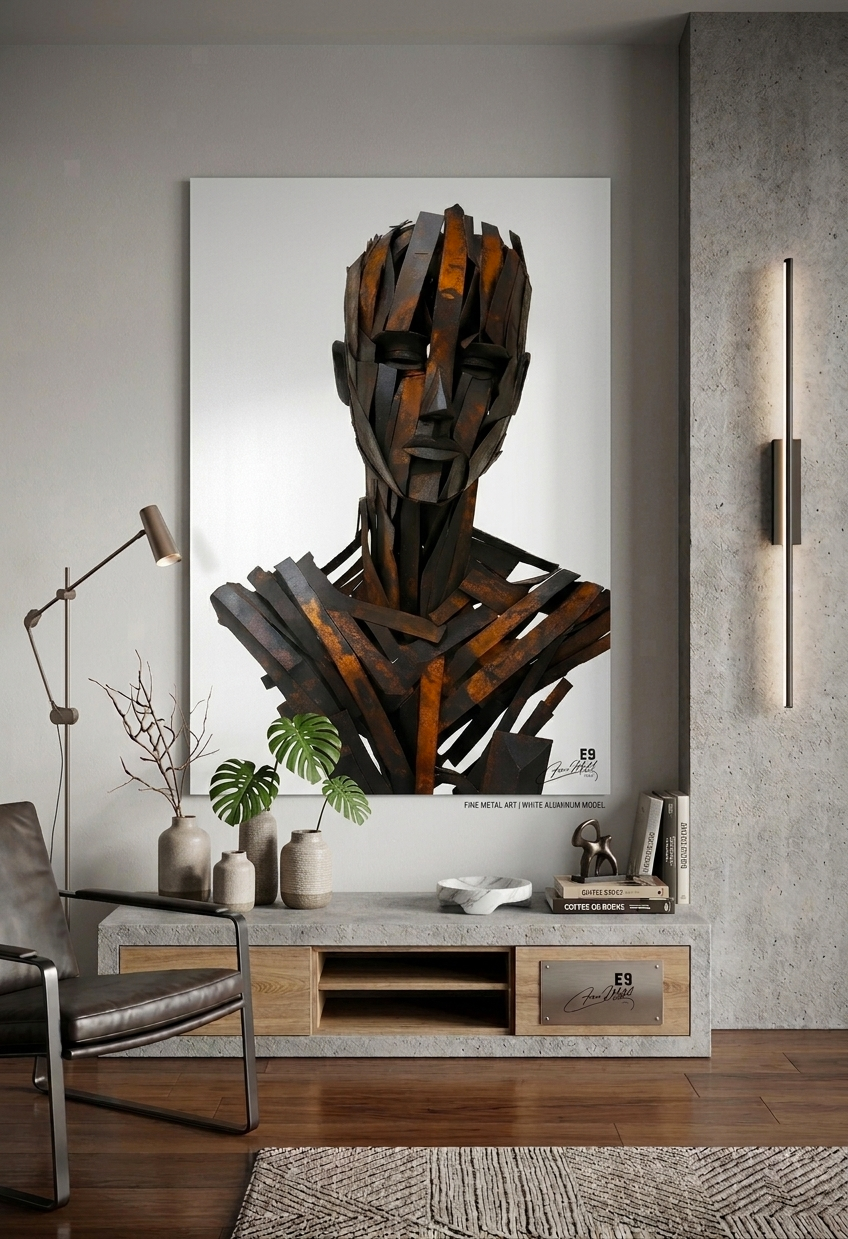 Buste Fragmenté - Plaque Aluminium Art Contemporain Ultra HD