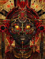 Afro Cyber God - Impression sur aluminium HD | E9 Fine Metal Art