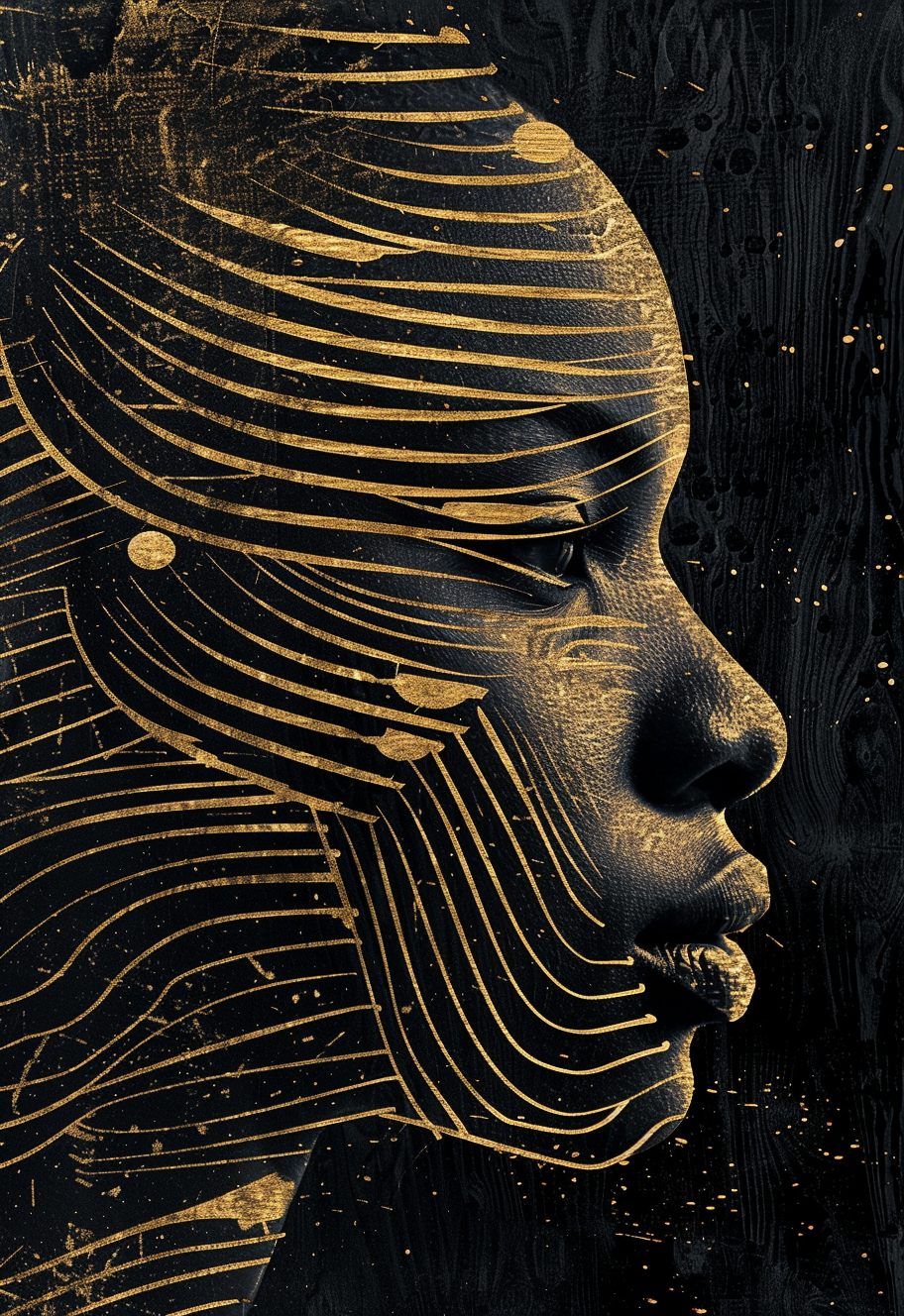 Gold Lines - Impression sur aluminium HD | E9 Fine Metal Art