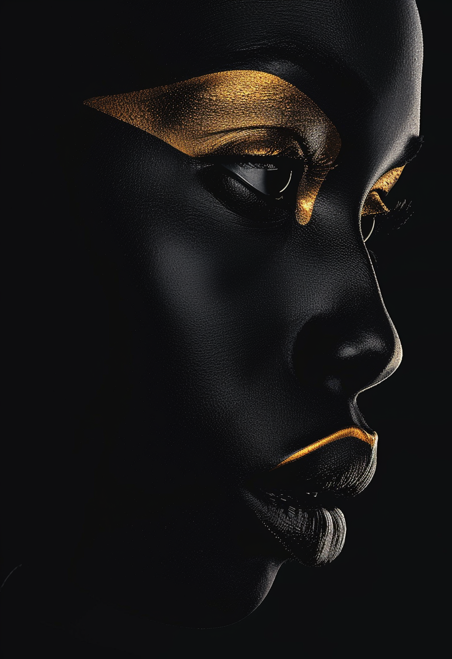 Shadow & Gold - Impression sur aluminium HD | E9 Fine Metal Art