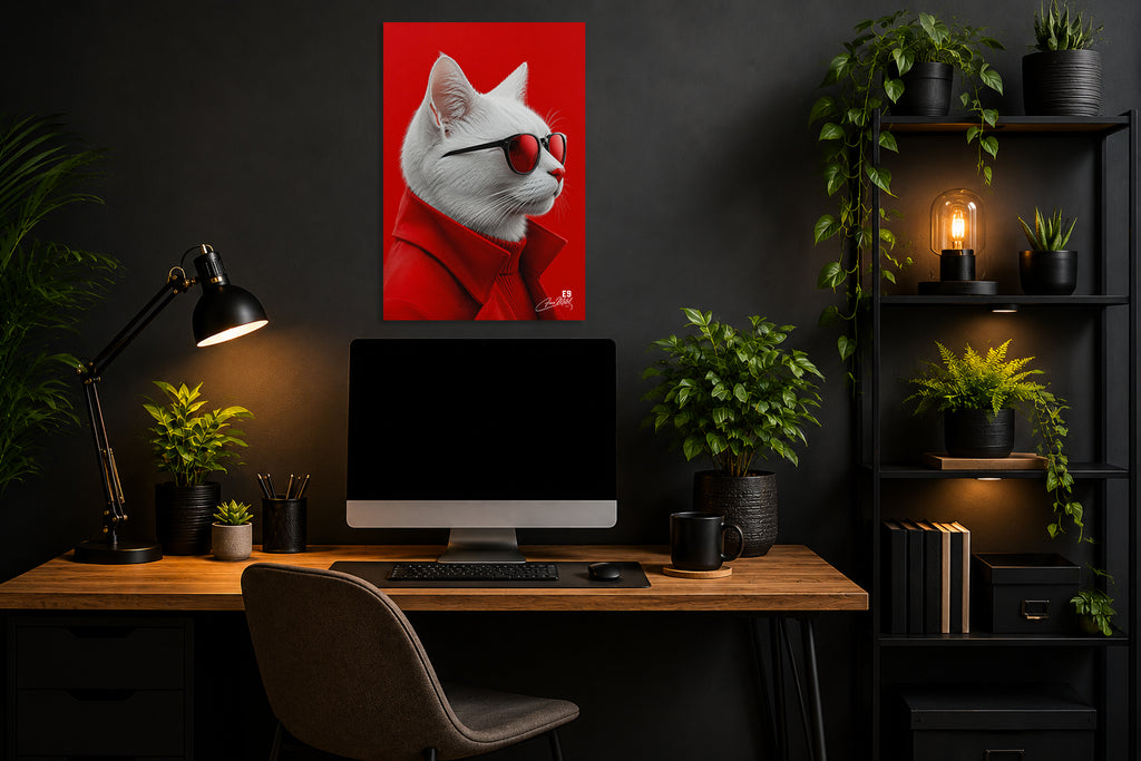 Crazy Cat - Impression sur aluminium HD | E9 Fine Metal Art