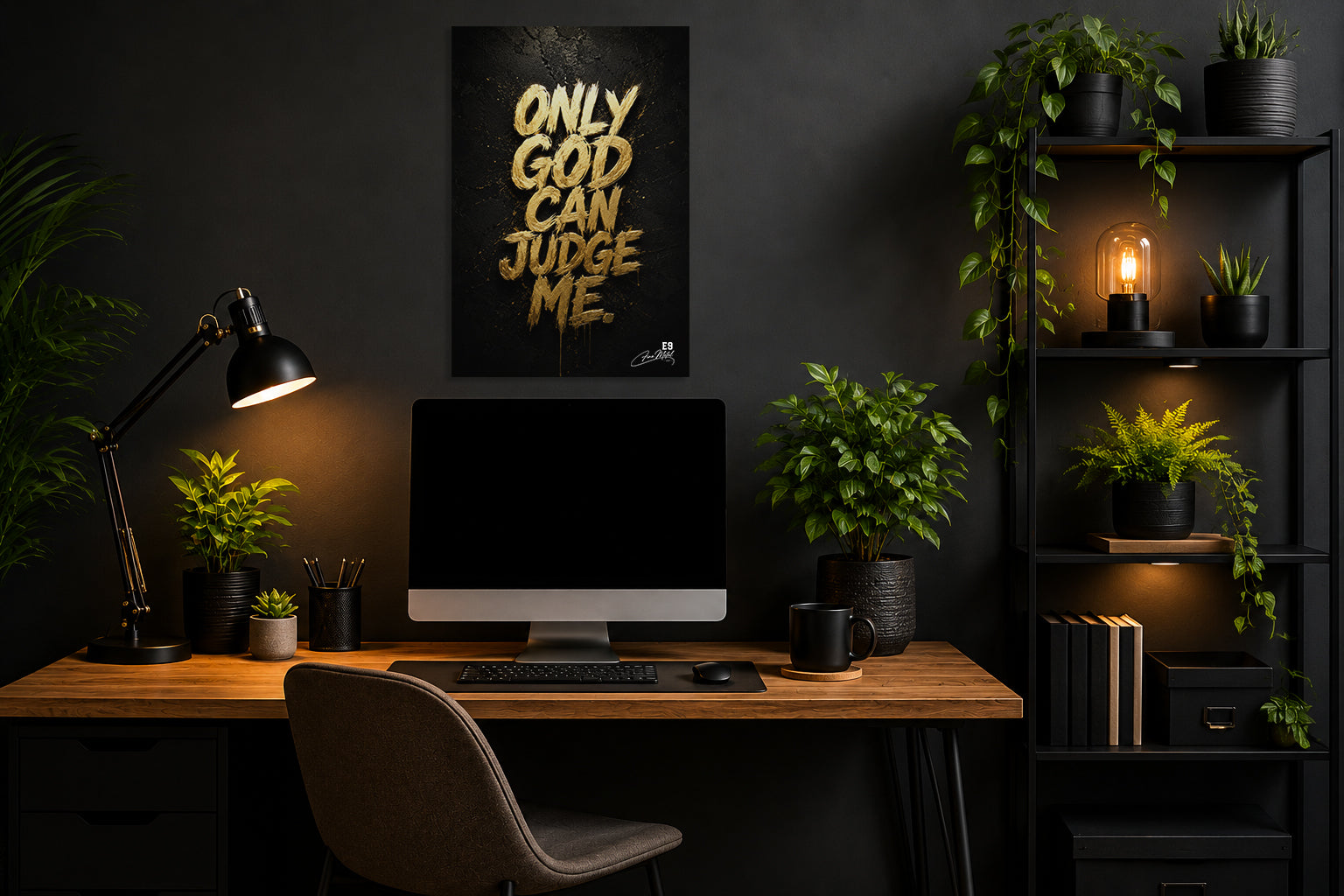 Only God Can Judge Me Gold - Impression sur aluminium HD | E9 Fine Metal Art