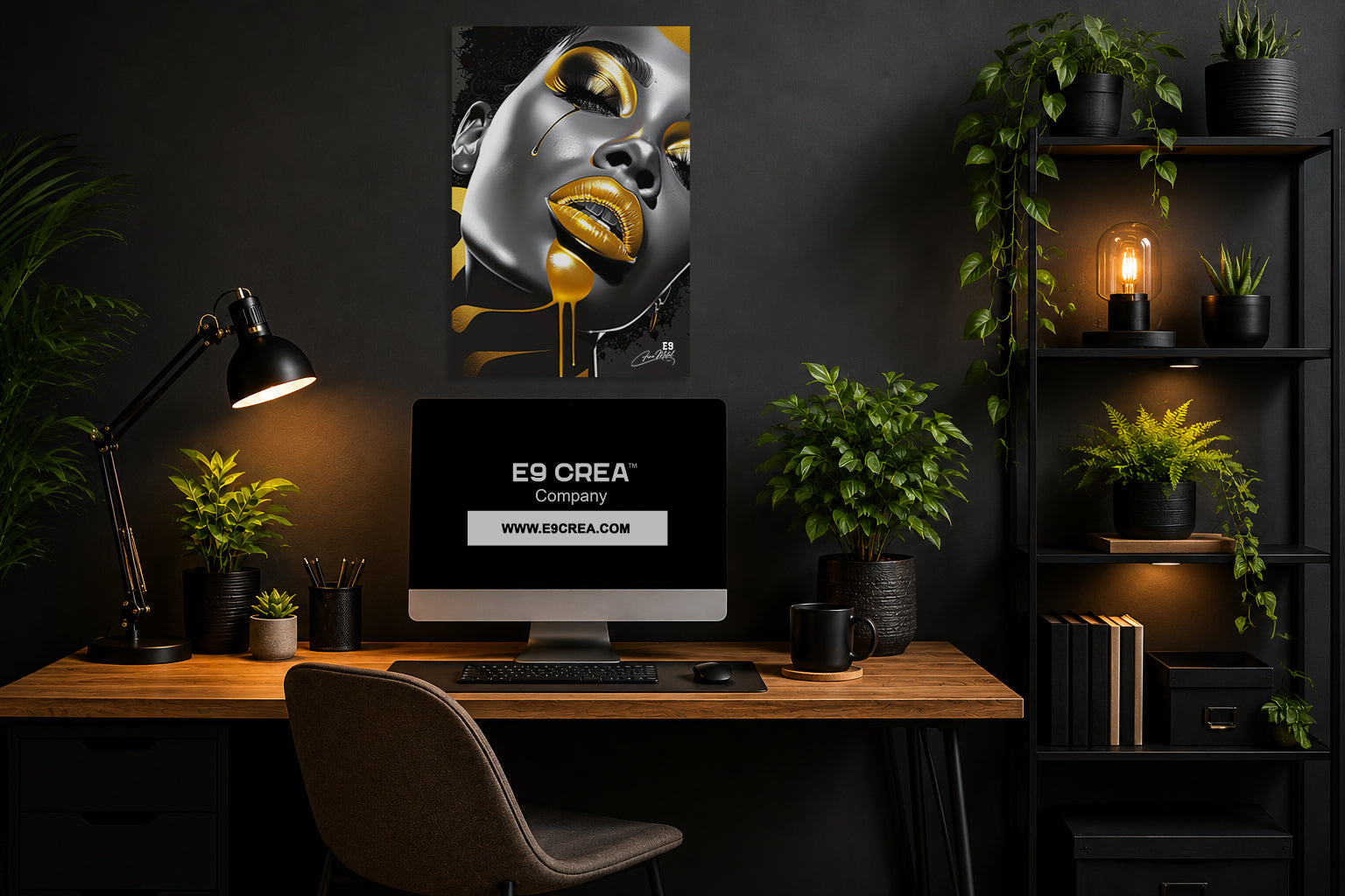 Golden Drip - Impression sur aluminium HD | E9 Fine Metal Art