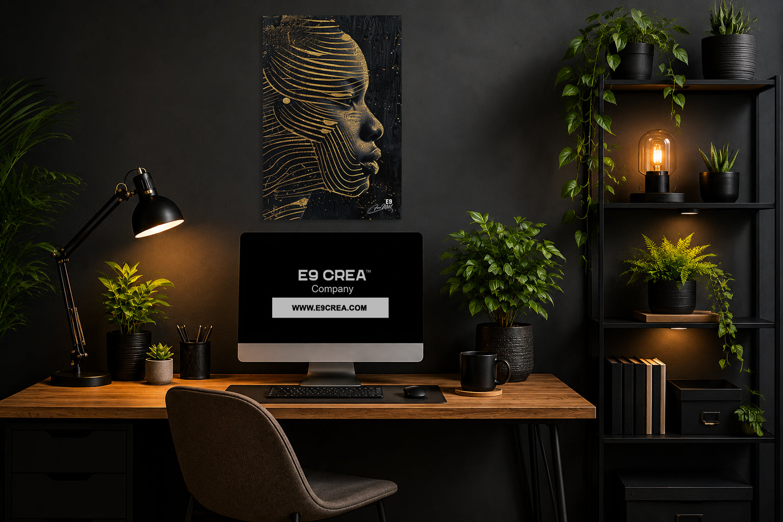 Gold Lines - Impression sur aluminium HD | E9 Fine Metal Art