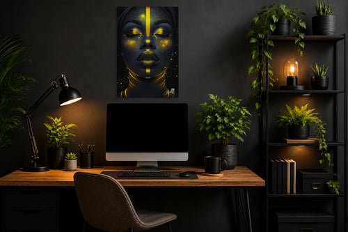 Black Gold Goddess - Impression sur aluminium HD | E9 Fine Metal Art