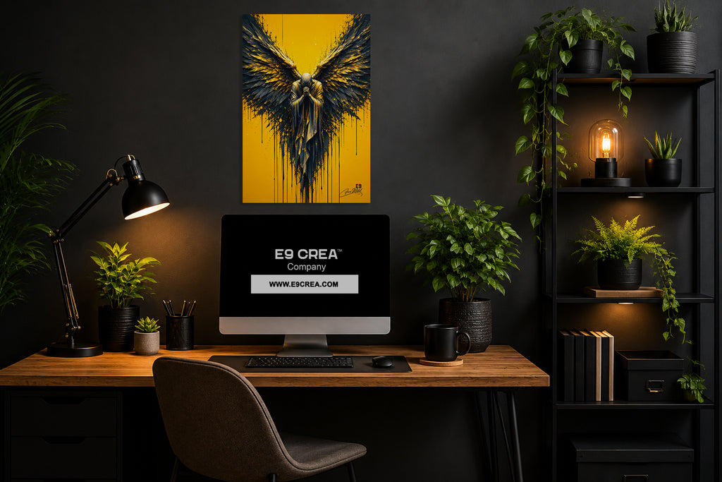 Golden Wings - Impression sur aluminium HD | E9 Fine Metal Art