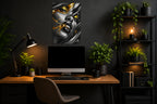 Liquid Gold Rage - Impression sur aluminium HD | E9 Fine Metal Art