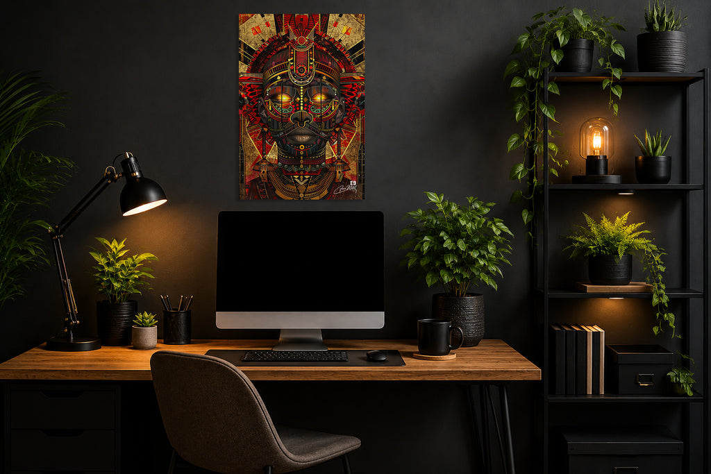 Afro Cyber God - Impression sur aluminium HD | E9 Fine Metal Art