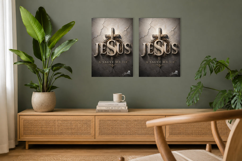 Jésus a Sauvé Ma Vie - Impression sur aluminium HD | E9 Fine Metal Art