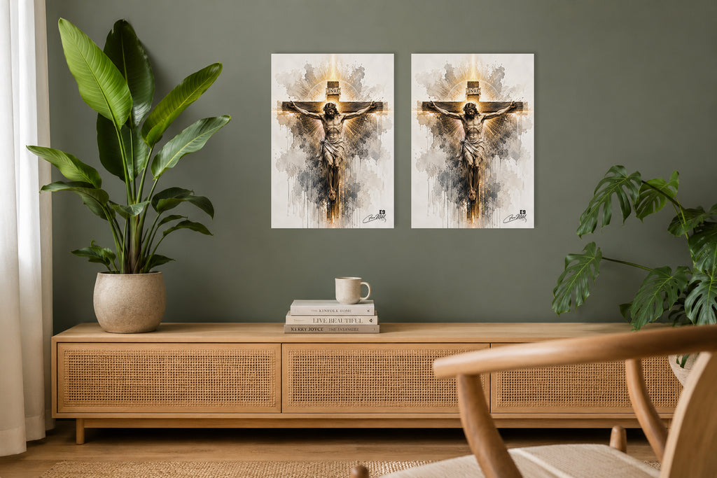 INRI - Lumière du Sacrifice - Impression sur aluminium HD | E9 Fine Metal Art