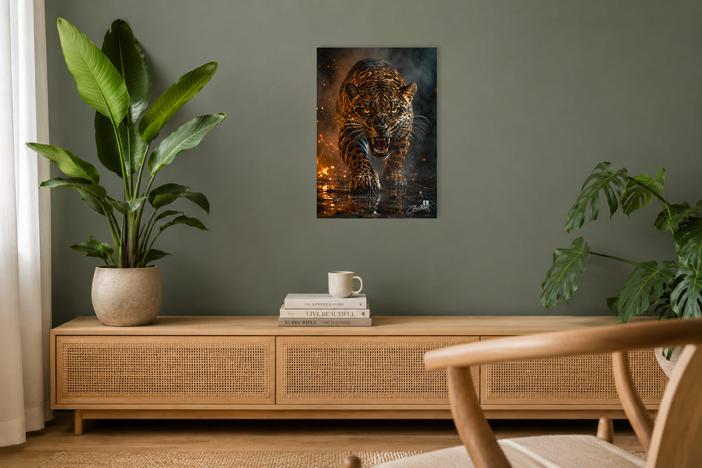 Fire Jaguar - Impression sur aluminium HD | E9 Fine Metal Art
