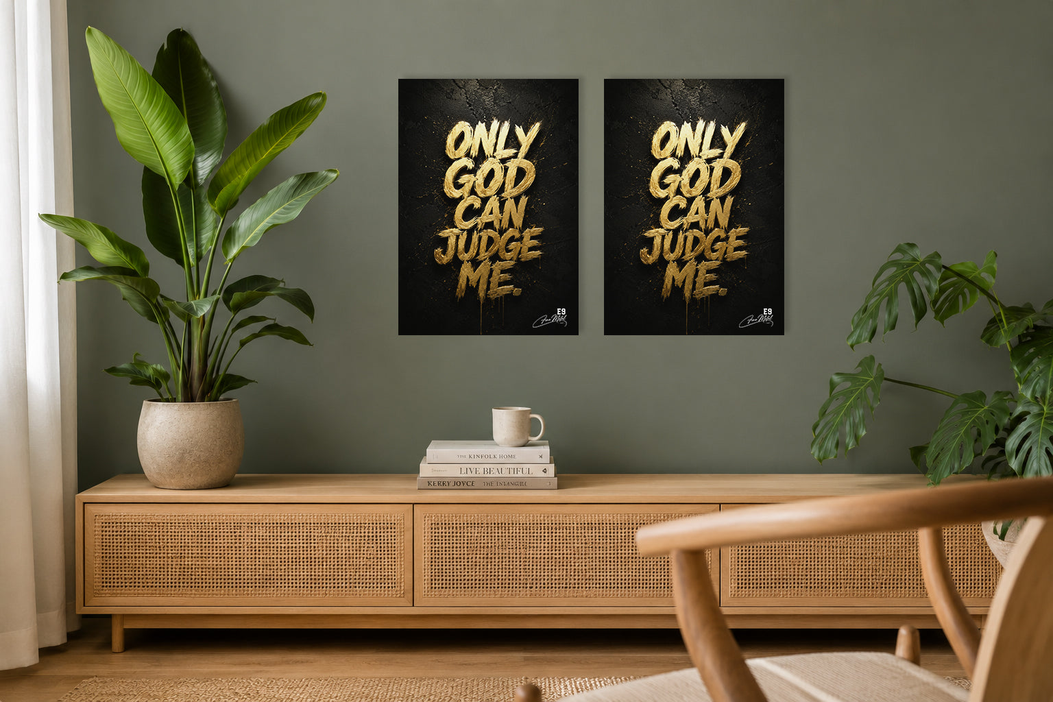 Only God Can Judge Me Gold - Impression sur aluminium HD | E9 Fine Metal Art