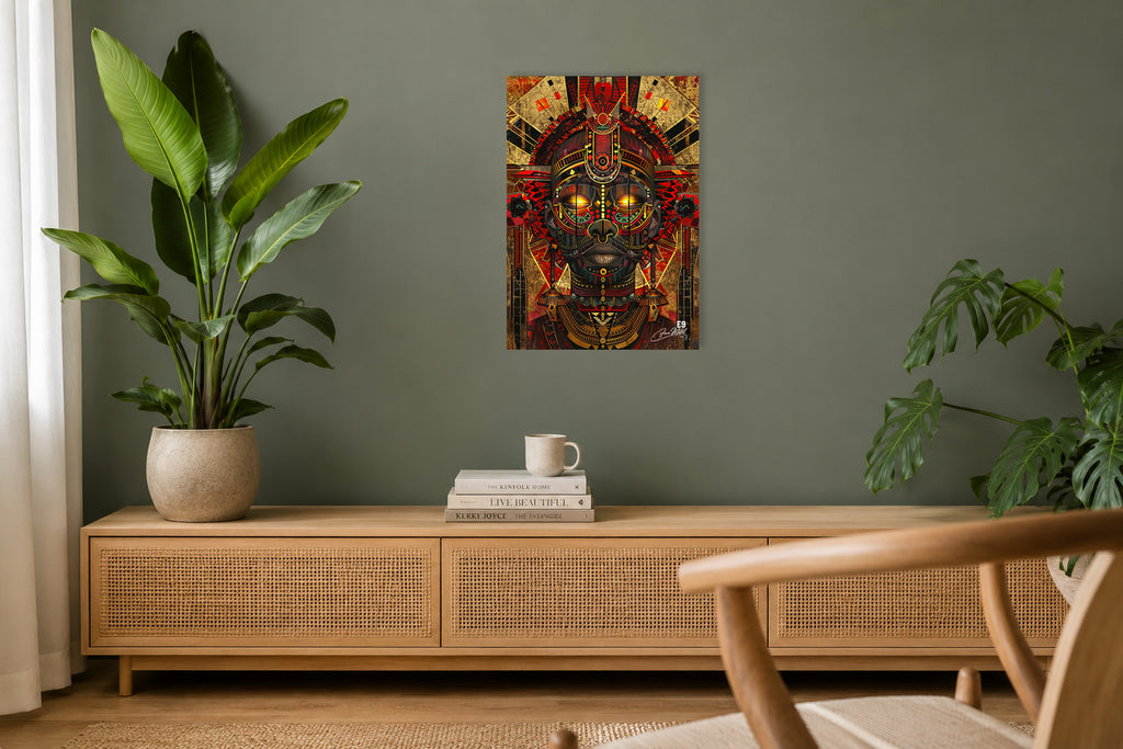 Afro Cyber God - Impression sur aluminium HD | E9 Fine Metal Art