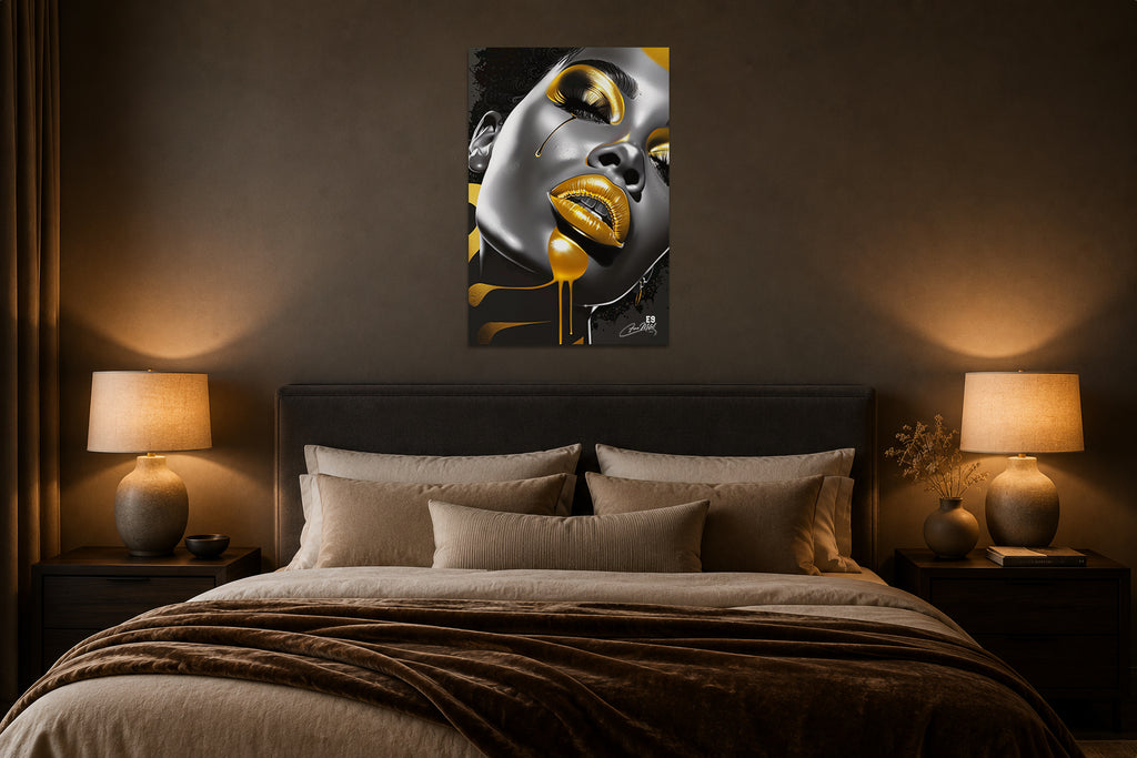 Golden Drip - Impression sur aluminium HD | E9 Fine Metal Art