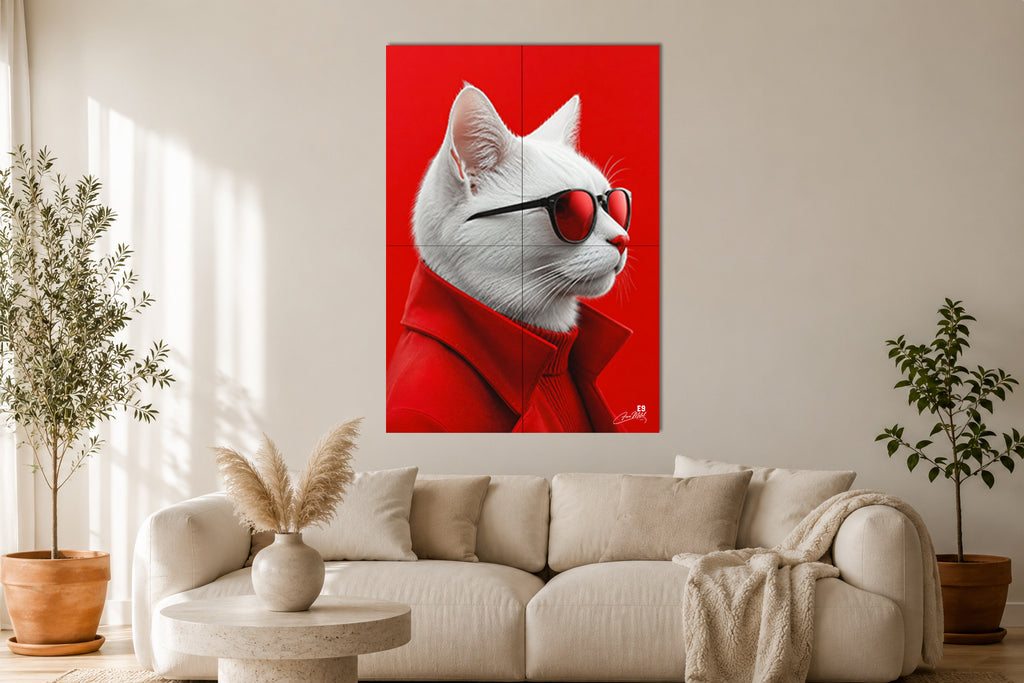 Crazy Cat - Impression sur aluminium HD | E9 Fine Metal Art