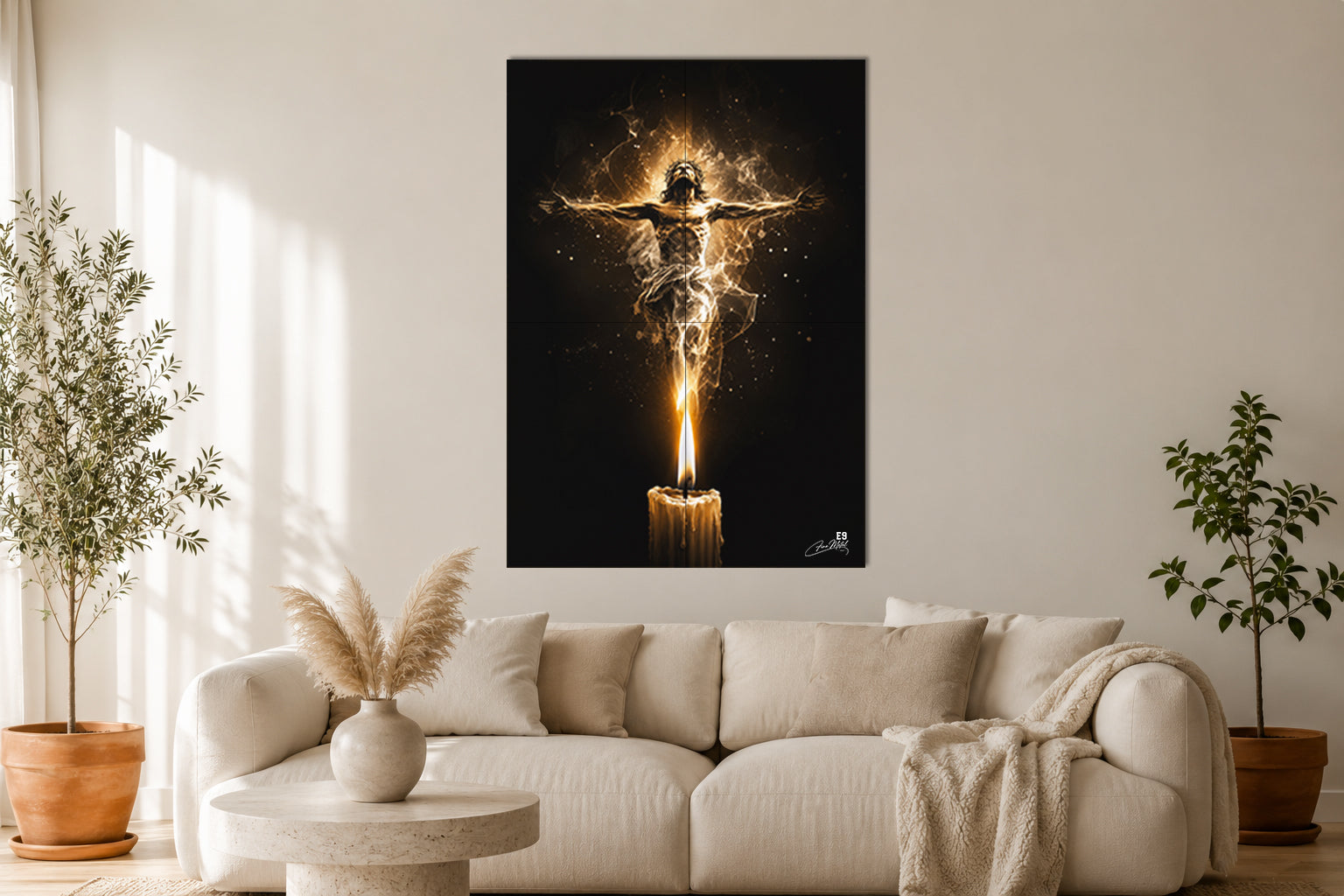 The Flame of Christ - Impression sur aluminium HD | E9 Fine Metal Art