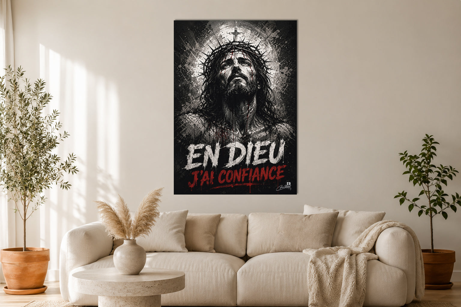 En Dieu J'ai Confiance - Impression sur aluminium HD | E9 Fine Metal Art