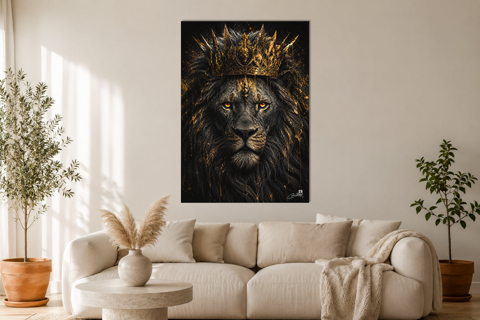 King Lion - Impression sur aluminium HD | E9 Fine Metal Art