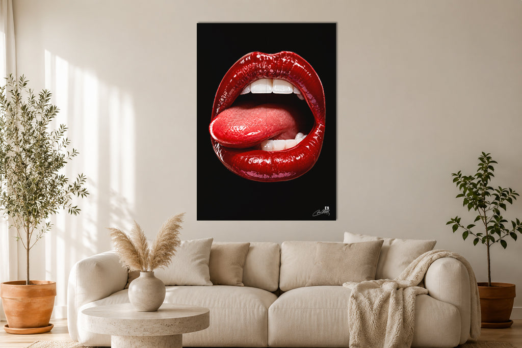 Red Lips - Impression sur aluminium HD | E9 Fine Metal Art