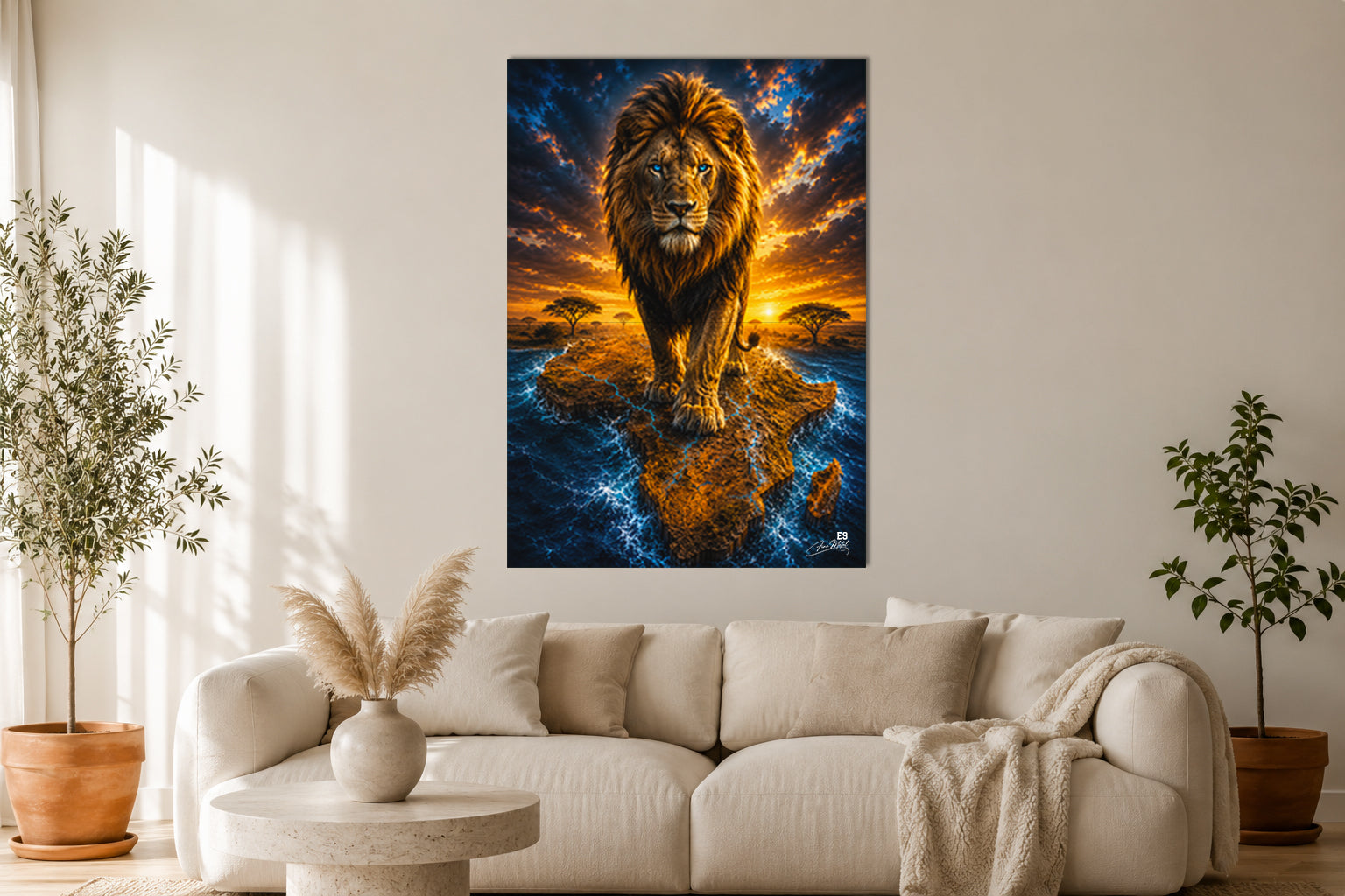 King of Africa - Impression sur aluminium HD | E9 Fine Metal Art