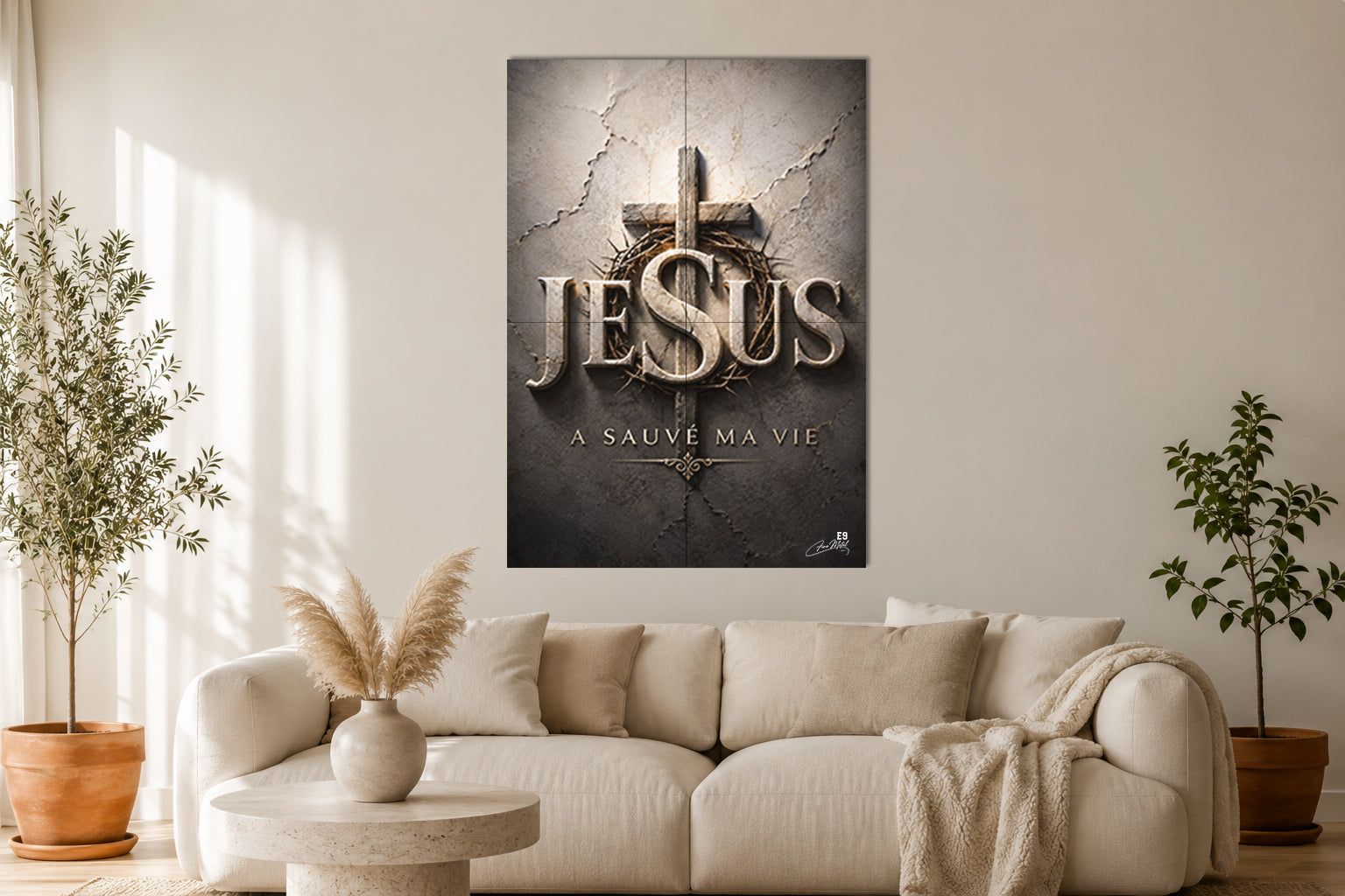 Jésus a Sauvé Ma Vie - Impression sur aluminium HD | E9 Fine Metal Art