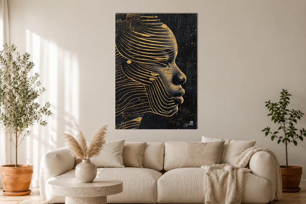 Gold Lines - Impression sur aluminium HD | E9 Fine Metal Art