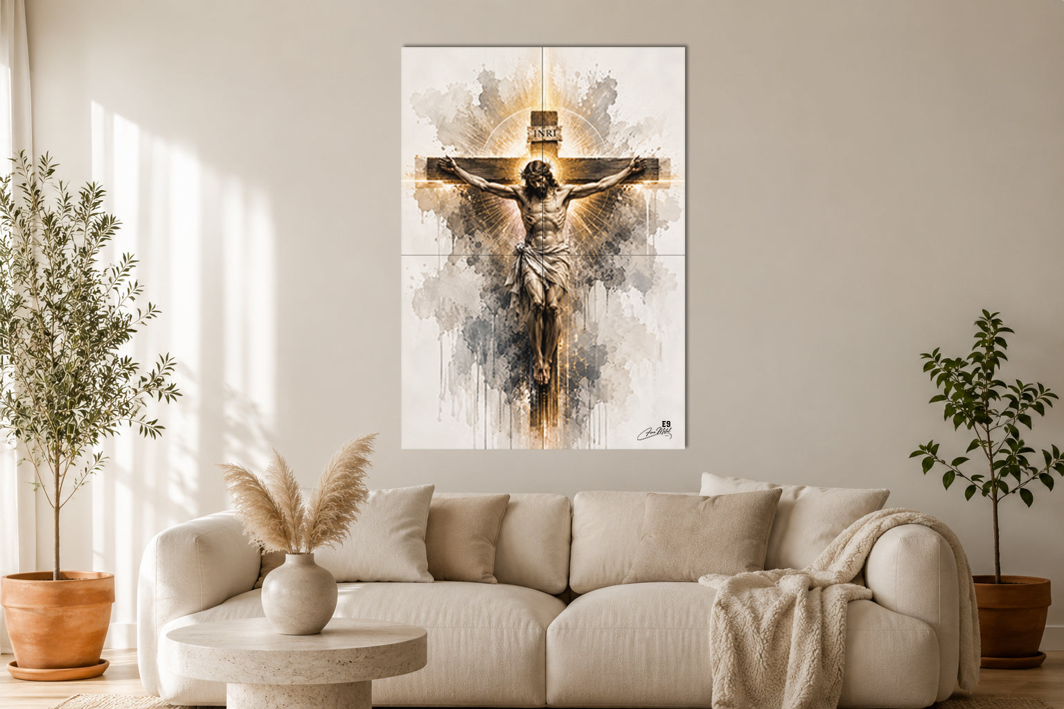 INRI - Lumière du Sacrifice - Impression sur aluminium HD | E9 Fine Metal Art
