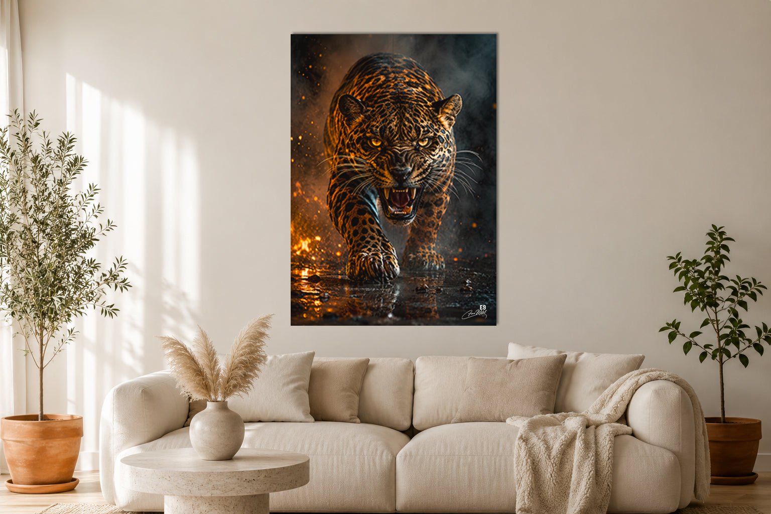 Fire Jaguar - Impression sur aluminium HD | E9 Fine Metal Art