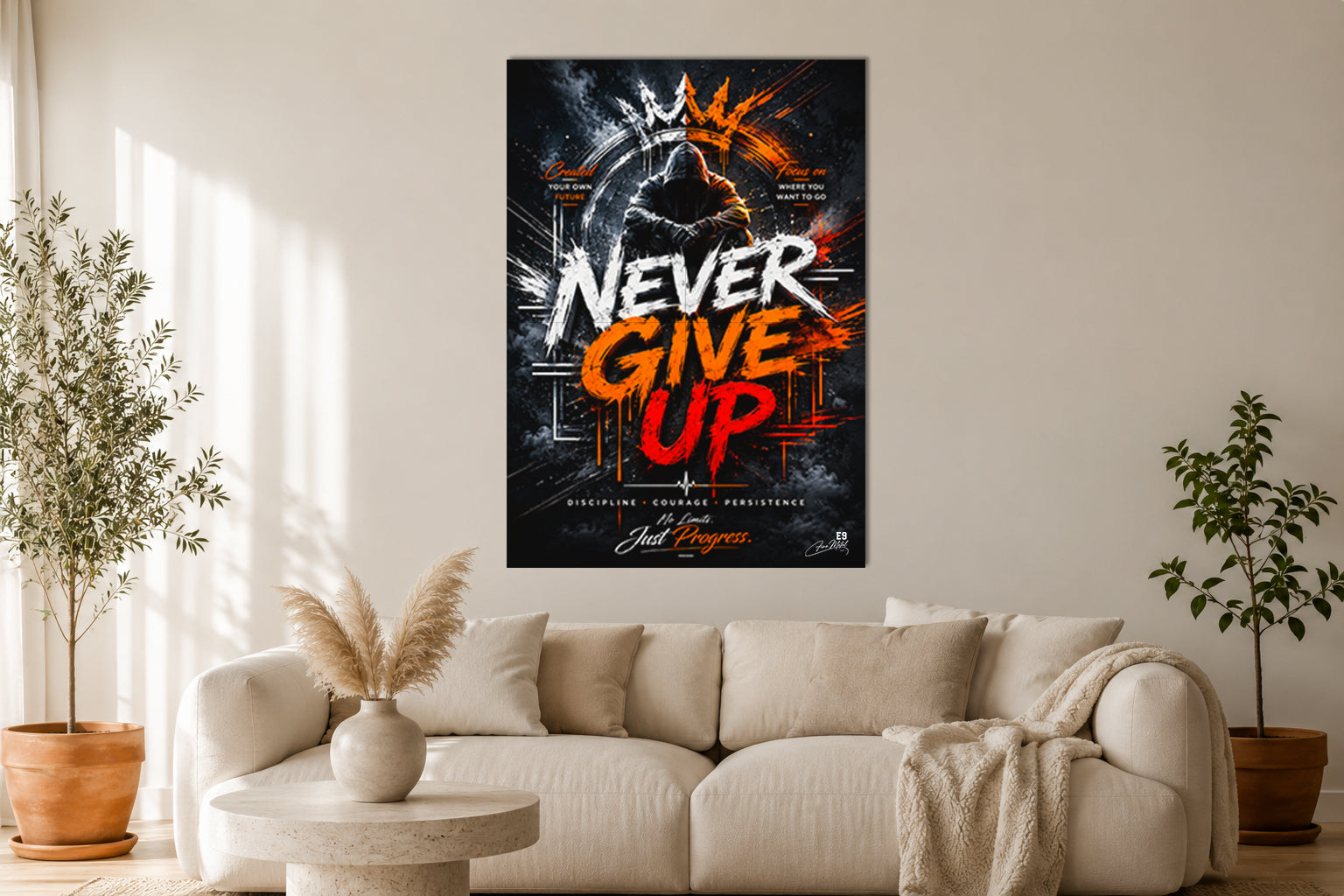 Never Give Up I - Impression sur aluminium HD | E9 Fine Metal Art