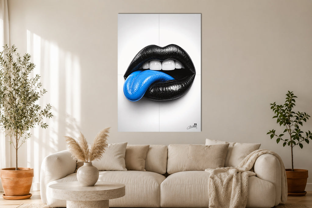 Blue Tongue - Impression sur aluminium HD | E9 Fine Metal Art